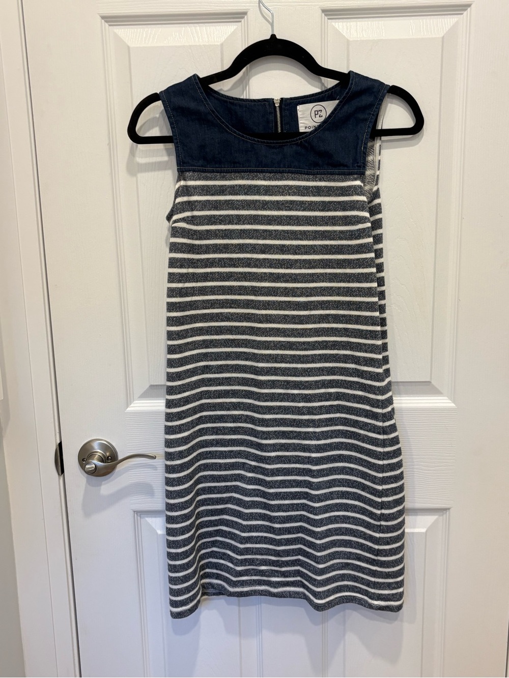 Point Zéro Navy & White Striped Sleeveless Dress #1198